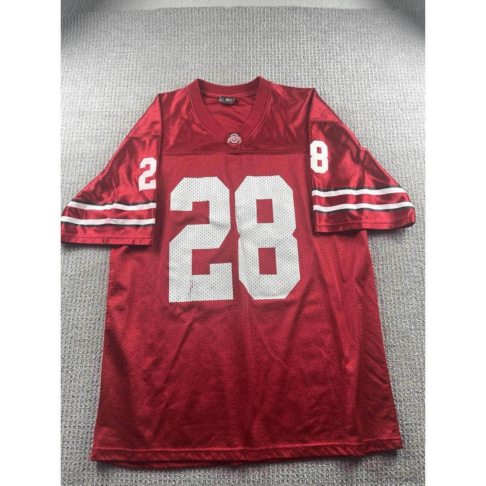 Vintage Ohio State Buckeyes Jersey Mens Large Red #28 OSU Football Atlantis